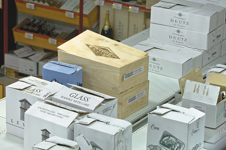 Warehouse wine boxes